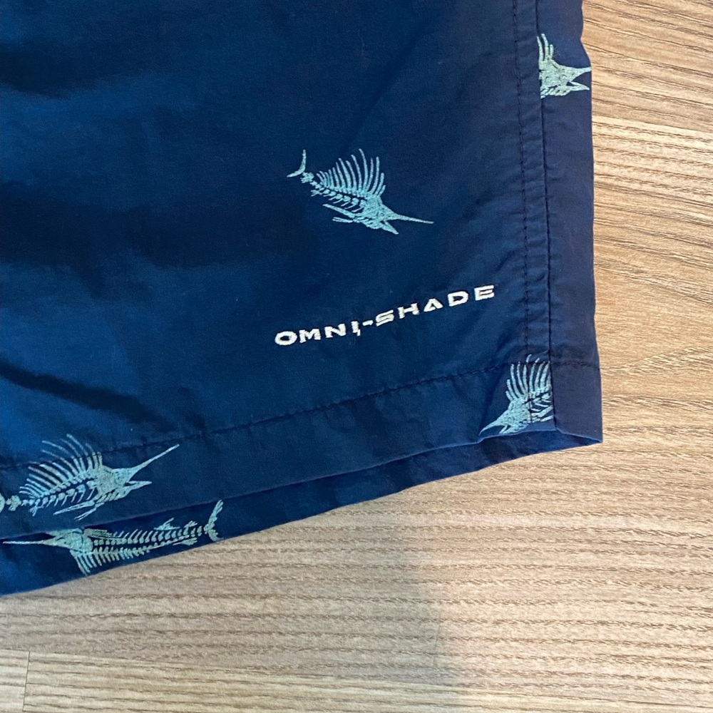Columbia PFG Omni Shade Backcast II Lined Swim Trunks Mens Medium Marlin Navy - Picture 2 of 8